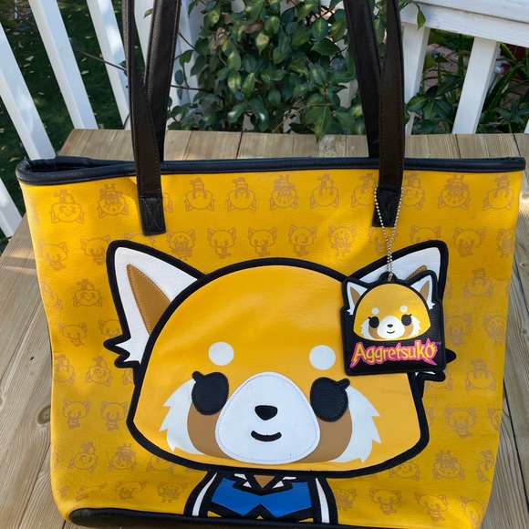 Loungefly Aggretsuko Black and Yellow Tote - Picture 3 of 12
